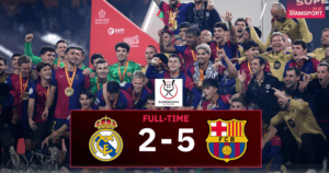 บาร์ซ่าซิวซูเปอร์คัพสเปน! เฉือนมาดริด 3-2 เอลกลาซิโก้เดือด